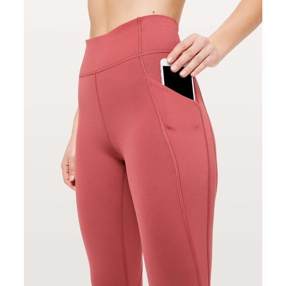 Lululemon Time To Sweat Crop *23" Size 2 Red EUC - Picture 6 of 10